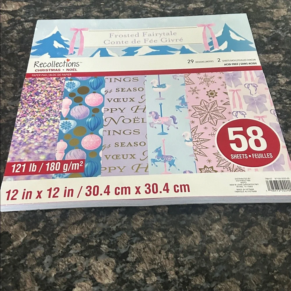 RECOLLECTIONS FROSTED FAIRYTALE PAPER PAD 58 SHEETS 12x12